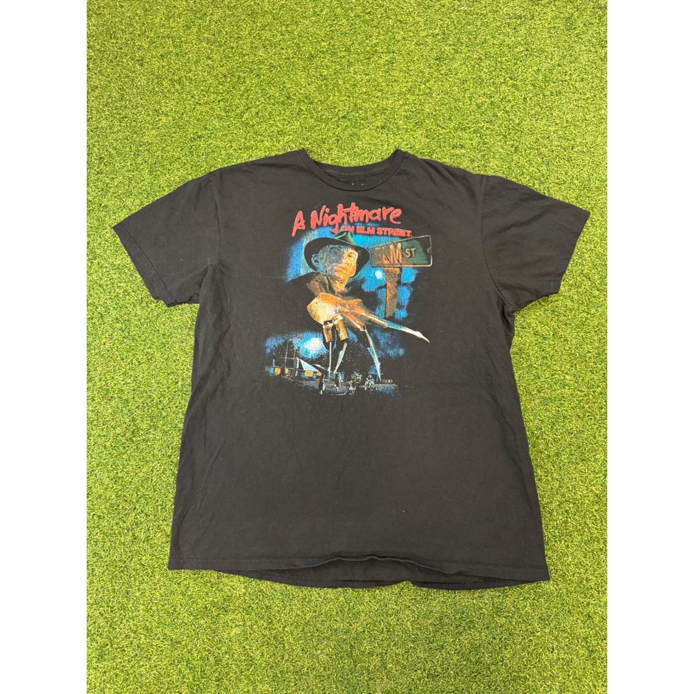 A Nightmare on Elm Street Freddy Krueger Black Graphic T-Shirt Mens Large